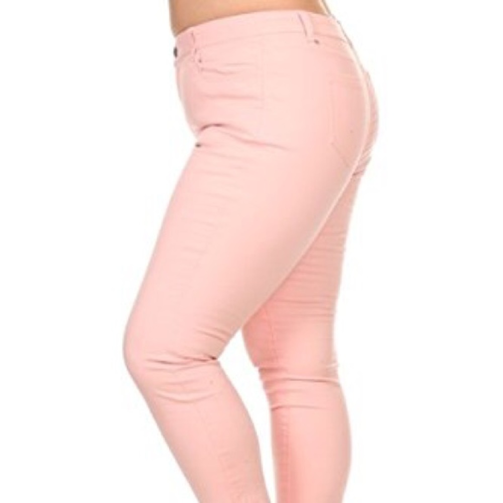 Wax Pink Plus Size Skinny Jeans